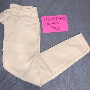 Old Navy Skinny Pants, Tan, Size-6